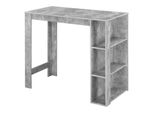 In And Outdoormatch Tavolo Bar Chandler - Con 3 Ripiani - 120X60X105,5 Cm - Aspetto Concreto - Truciolato - Design Moderno