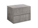 In And Outdoormatch Comodino Galleggiante Jarred - 30 X 40 X 29 Cm - Con 2 Cassetti - Effetto Cemento - Truciolato - Look Elegante