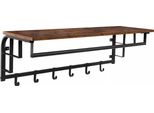 In And Outdoormatch Appendiabiti Da Parete Nicolette - Con Cappelliera - Appendiabiti - Industriale - Nero - Legno - 88X30X27Cm
