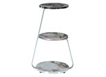 In And Outdoormatch Kay Side Table - 74 X 46 X 37 Cm - Marmo Bianco - 3 Ripiani - Design Moderno