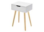 In And Outdoormatch Tavolino Nyah - Comodino - Con Cassetto - 60X40X29,5 Cm - Bianco - Design Elegante