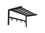 In And Outdoormatch Appendiabiti Da Parete Januzaj - Con Ripiano - 32,5 X 69 X 34 Cm - Nero - 5 Ganci - 1 Ripiano