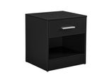 In And Outdoorcomodino Beulah - Cassettiera - Con Cassetto E Vano A Giorno - Nero - Truciolato - Design Classico