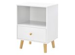 In And Outdoorcomodino Al - Con Cassetto E Vano A Giorno - 54X40X30 Cm - Bianco - Design Moderno