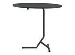 In And Outdoormatch Side Table Zizi - 55X60X30 Cm - Colori Legno E Nero - Mdf E Metallo Verniciato A Polvere - Design Elegante