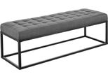 In And Outdoormatch Panca Da Ingresso Hailey - Panca Imbottita - Tessuto - 120 X 40 X 38 Cm - Grigio - Struttura In Metallo