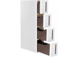 In And Outdoorcassetto Portaoggetti Donavon - Mobiletto Da Cucina - Mobiletto Da Bagno - 4 Cassetti Estraibili - Carrello Portaoggetti - Mobiletto Da Bagno - Mobiletto Da Cucina Con Rotelle Estraibili Pp - Salvaspazio 45 X 17 X 84 Cm - Bianco