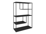 In And Outdoormatch Libreria Kasey - 4 Ripiani - 126 X 85 X 35 Cm - Nero Opaco - Acciaio - Design Elegante