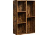 In And Outdoormatch Bookshelf Enrique - Libreria - Industriale - 5 Scomparti - Marrone - Soggiorno, Camera Da Letto E Camera Dei Bambini - Legno - Mdf