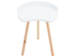 In And Outdoormatch Tavolino Jeroen - Tavolo - 54 X 45 X 49 Cm - Design Minimalista - Bianco E Legno Naturale