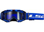 Maschera Motocross LS2 Aura Enduro Series Nero Blu Lente Trasparente