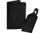 Bagbase - Set Unisex Di Copri Passaporto E Etichette Per Bagagli "Boutique"" PC3782 (Taglia Unica) (Nero)"
