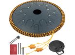 Vevor 14'' 14 Tone Tongue Drum Tongue Drum Grande In Acciaio C-Key-Hand-Pan Con Mazzuolo E Borsa Navy Blue