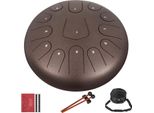 Vevor Tongue Drum 12″ 13 Tones Hand Tongue Drum Tongue Drum In Acciaio Strumento A Percussione Con Bacchette E Borsa Chestnut