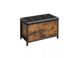 In And Outdoormatch Panca A Cassapanca Industrial Jarred - Panca Con Spazio Di Archiviazione - Letto A Cassetta - Con Coperchio - Nero/Brown - 80X40X50Cm