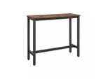 In And Outdoormatch Tavolo Da Bar Lesley - Rettangolare - Industriale - Tavolo Da Bar Per Interni Ed Esterni - Metallo E Legno - 120X40X100Cm