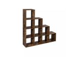 In And Outdoormatch Libreria Industrial Nikki - 10 Scomparti - Marrone - Libreria - Soggiorno, Camera Da Letto E Camera Dei Bambini - Legno - Mdf - 129X29X129Cm