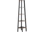 In And Outdoormatch Industrial Corner Furniture Yiska - Scaffale - Scaffale Angolare - Libreria - Scaffale Angolare - Armadi - Metallo - Marrone/Nero - 34X34X159 Cm