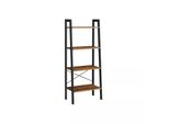 In And Outdoormatch Libreria Industriale Ziggy - 4 Strati - Nero - Libreria - Soggiorno, Camera Da Letto E Stanza Dei Bambini - Legno - Mdf - 56X34X138Cm
