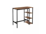 In And Outdoormatch Bar Table Deluxe Brian - Rettangolare - Industriale - Tavolo Da Bar Per Interni Ed Esterni - Metallo E Legno - 109X60X100Cm