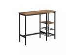 In And Outdoormatch Tavolo Da Bar Viviane - Rettangolare - Industriale - Tavolo Da Bar Per Interni Ed Esterni - Metallo E Legno - 120X60X90Cm