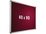 Bacheca Camira In Tessuto Pro Bryce - Telaio In Alluminio - Montaggio Facile - Puntine - Rosso - Bacheche - 60X90Cm