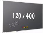 Lavagna Pro Elvis - Magnetica - Lavagna - Facile Da Montare - Acciaio Smaltato - Grigio - 120X400Cm