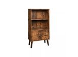In And Outdoormatch Libreria Adella - 2 Scomparti - Libreria Con Ante - Soggiorno, Camera Da Letto E Camera Dei Bambini - Legno - Mdf - 60X30X120Cm