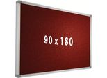 Lavagna Camira In Tessuto Pro Fernando - Telaio In Alluminio - Montaggio Facile - Puntine - Rosso - Lavagne - 90X180Cm