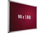 Bacheca Camira In Tessuto Pro Johnathan - Telaio In Alluminio - Montaggio Facile - Puntine - Rosso - Bacheche - 90X180Cm