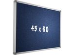 Lavagna In Tessuto Camira Pro Robbins - Telaio In Alluminio - Montaggio Facile - Puntine - Blu - Lavagne - 45X60Cm