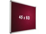 Bacheca Camira In Tessuto Pro Bennett - Telaio In Alluminio - Montaggio Facile - Puntine - Rosso - Bacheche - 45X60Cm