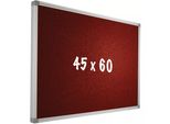 Bacheca Camira In Tessuto Pro Kendall - Struttura In Alluminio - Montaggio Facile - Puntine - Rosso - Bacheche - 45X60Cm