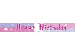 Amscan - Shimmer - Bandiera, Buon Compleanno SG34587 (Taglia Unica) (Rosa/Blu)