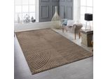 Tappeto Moderno Con Motivo Ad Arco Di Facile Manutenzione Ed Elegante In Marrone Dimensioni - 140 X 200 Cm