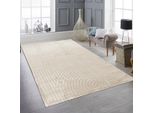 Tappeto Moderno Con Motivo Geometrico Ad Arco Elegante In Color Crema Dimensioni - 140 X 200 Cm