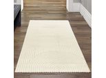 Tappeto Da Salotto Moderno Con Motivo Curvo In Color Crema Dimensioni - 80 X 150 Cm