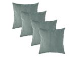 Sleepling - Set Di 4 Cuscini Da Divano In Velluto A Coste, 40 X 40 Cm, Cuscini Decorativi, Cuscini, Turchese