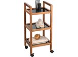 Wenko Scaffale Rotante Mod. Fondi, 3 Ripiani, In Legno Di Acacia