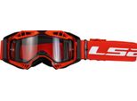 Maschera Motocross LS2 Aura Enduro Series Nero Rosso Lente Trasparente