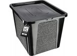 Contenitore In Plastica Kadax Da 30 L Con Coperchio, Nero, Con Chiusura A Chiave, Grande Organizzatore