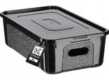 Contenitore In Plastica Kadax Da 5L Con Coperchio, Organizer Nero Con Chiusura A Chiave