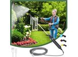Irroratore A Pressione Ricaricabile Con 3 Ugelli Regolabili E Tubo Flessibile Da 5 M, 3,7 V Irroratore Elettrico Per Piante Irroratore A Pressione Per Giardino, Cortile, Prato Ed Erbacce