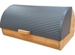 Briebe BB1162 Cassetta Per Il Pane, Legno Di Bambù, Coperchio Scorrevole, Cassetta Per Il Pane Grigio