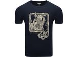 T-Shirt Da Uomo Diarbo Con Stampa Vichinga Odin Map Blu Scuro Taglia Xxl