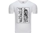 Diarbo T-Shirt Da Uomo Con Stampa Vichinga Walhalla KräHt Bianca Taglia S