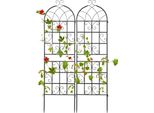 Costway Traliccio In Metallo, Set Di 2, Recinzione Decorativa Da Giardino, Ausilio Per Arrampicarsi, Traliccio Da Giardino Da Collegare, Traliccio Nero 180 X 50 Cm