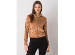 Rue Paris Felpa Donna Con Zip Belare Camel L/Xl