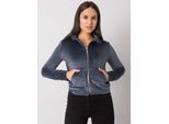 Rue Paris Felpa Donna Con Zip Belare Grigio L/Xl