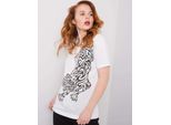 H&B T-Shirt Stampata Da Donna Selma Bianco L